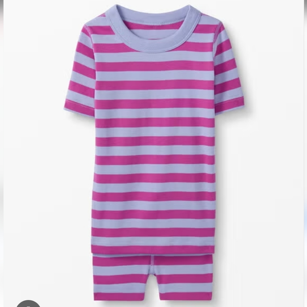 Hanna Andersson short john purple stripe pajamas 110 5